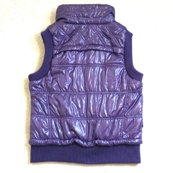 Calvin Klein Performance Quilted Puffer Vest Wmn's Sz S Purple Full Zip Pockets - Picture 12 of 12